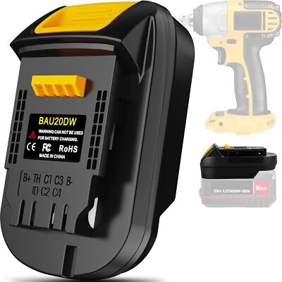 Battery Adapter For Bauer 20v Li-ion Convert to for Dewalt 18v 20v Cordless Tool