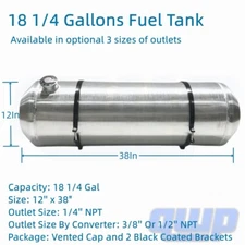 12''x38" Universal Spun Fuel Tank 18 1/4 Gallons 3/8 NPT Gas Tank For Dune Buggy
