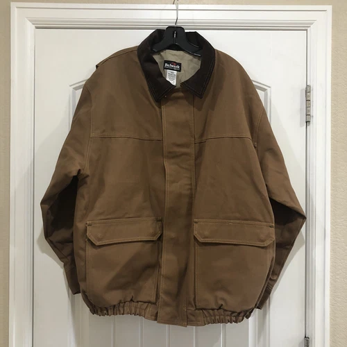 Bulwark Protective Apparel FR Brown Duck Lined Bomber Heavyweight Jacket Men XL image 6