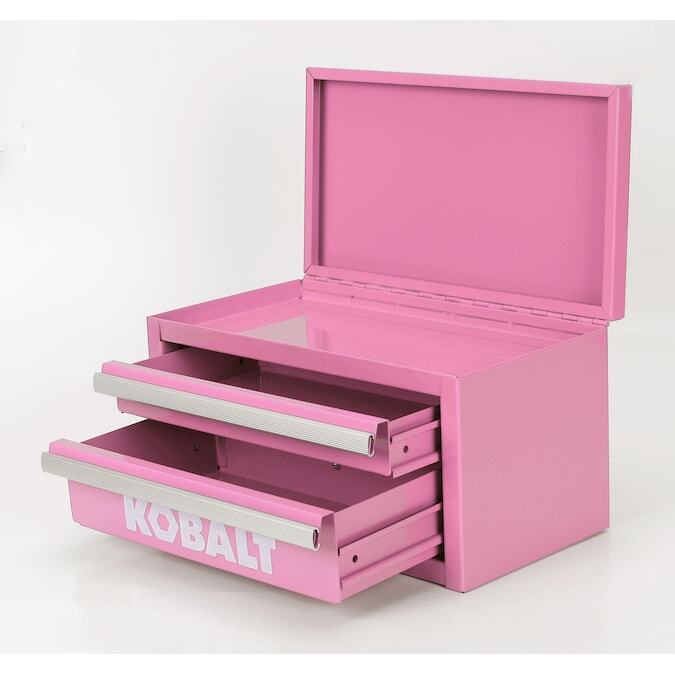 Pink Portable Mini Tool Box 5lb Drawers Magnetic Locks Storage