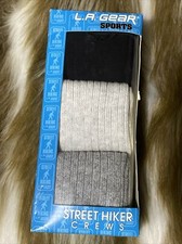 Vintage LA Gear Socks Men  s Street Hiker Crews Size 10-13 Made In USA 3 Pair NIB