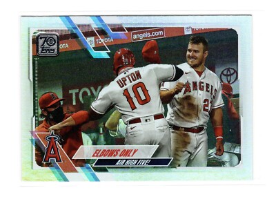 Mike Trout MVP 2021 Topps S1 #166 Elbows Only Rainbow Foil Refractors LA Angels