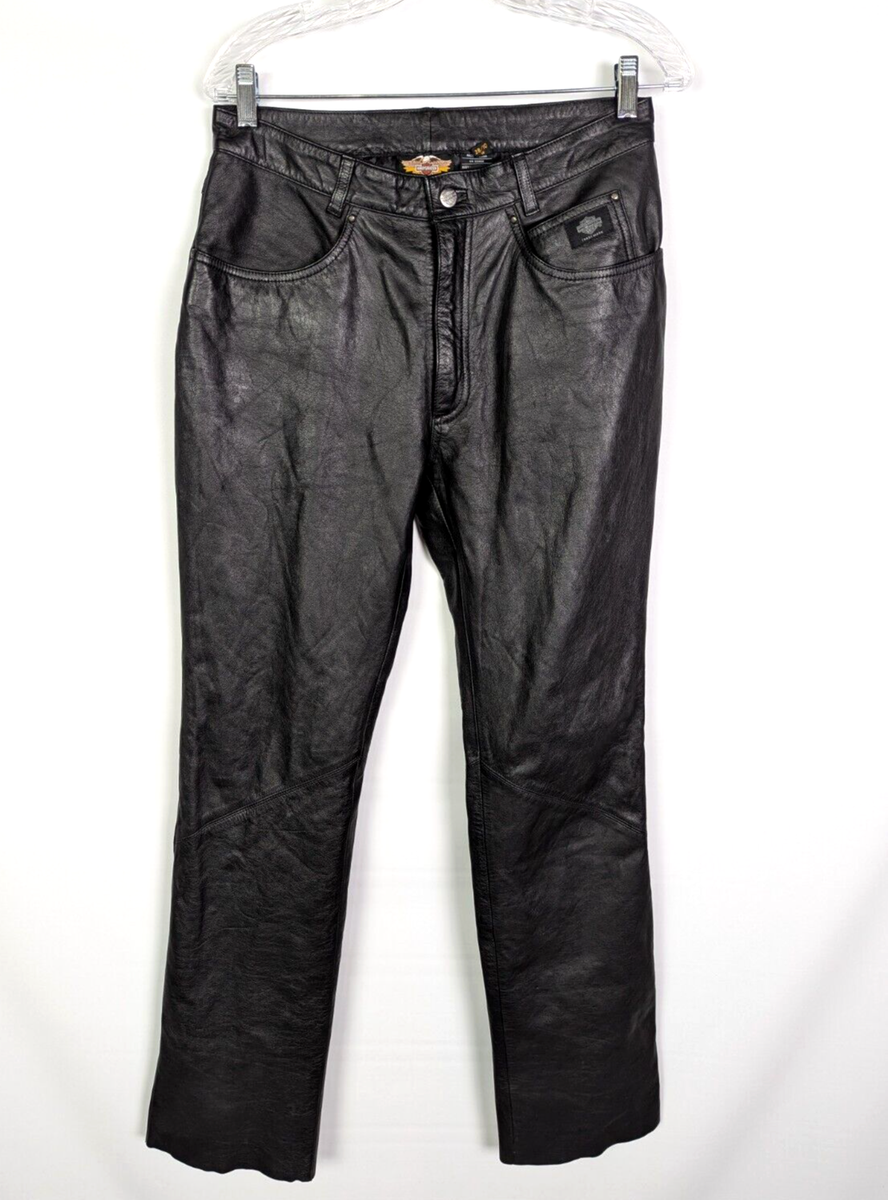 HARLEY-DAVIDSON Leather Pants Sz 38/10 30x33 Black Unisex | eBay