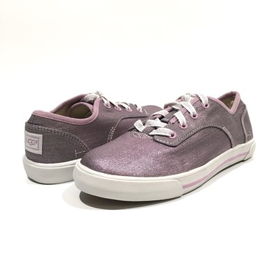 UGG KIDS ANAYA SNEAKERS -METALLIC PINK CANVAS -GIRLS US 1 -NEW