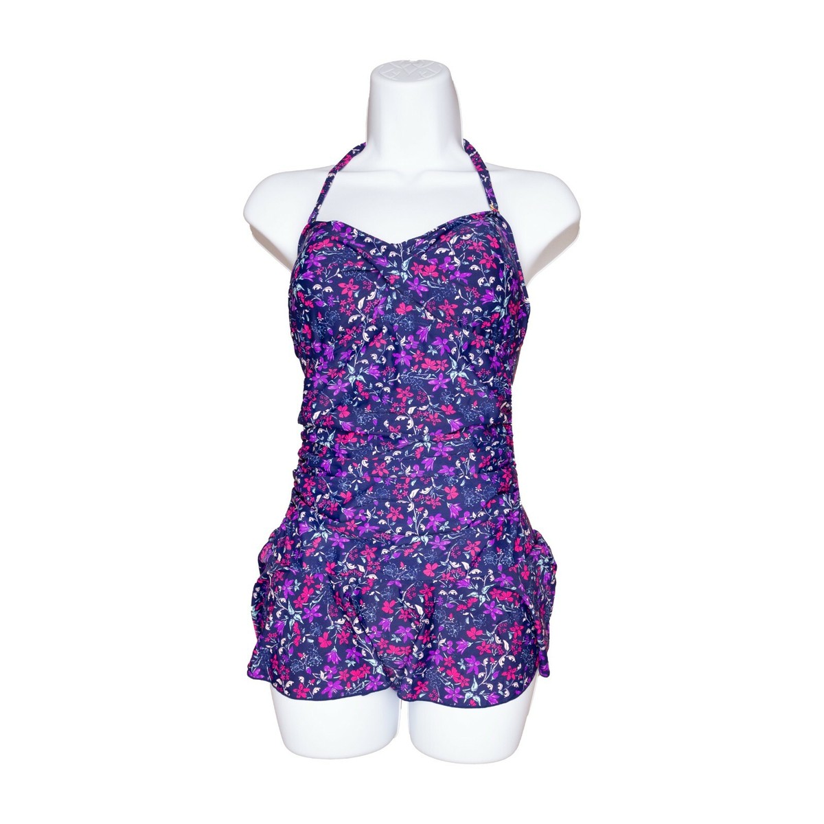 Shore Shapes Women Front Twist Ruffle Shirred Floral Multi