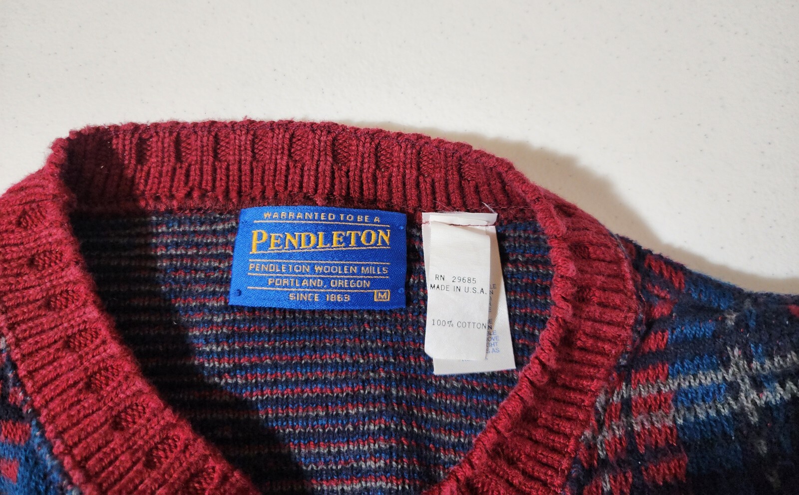 Pendleton Sweater Size Medium Multi-Colored Plaid… - image 3
