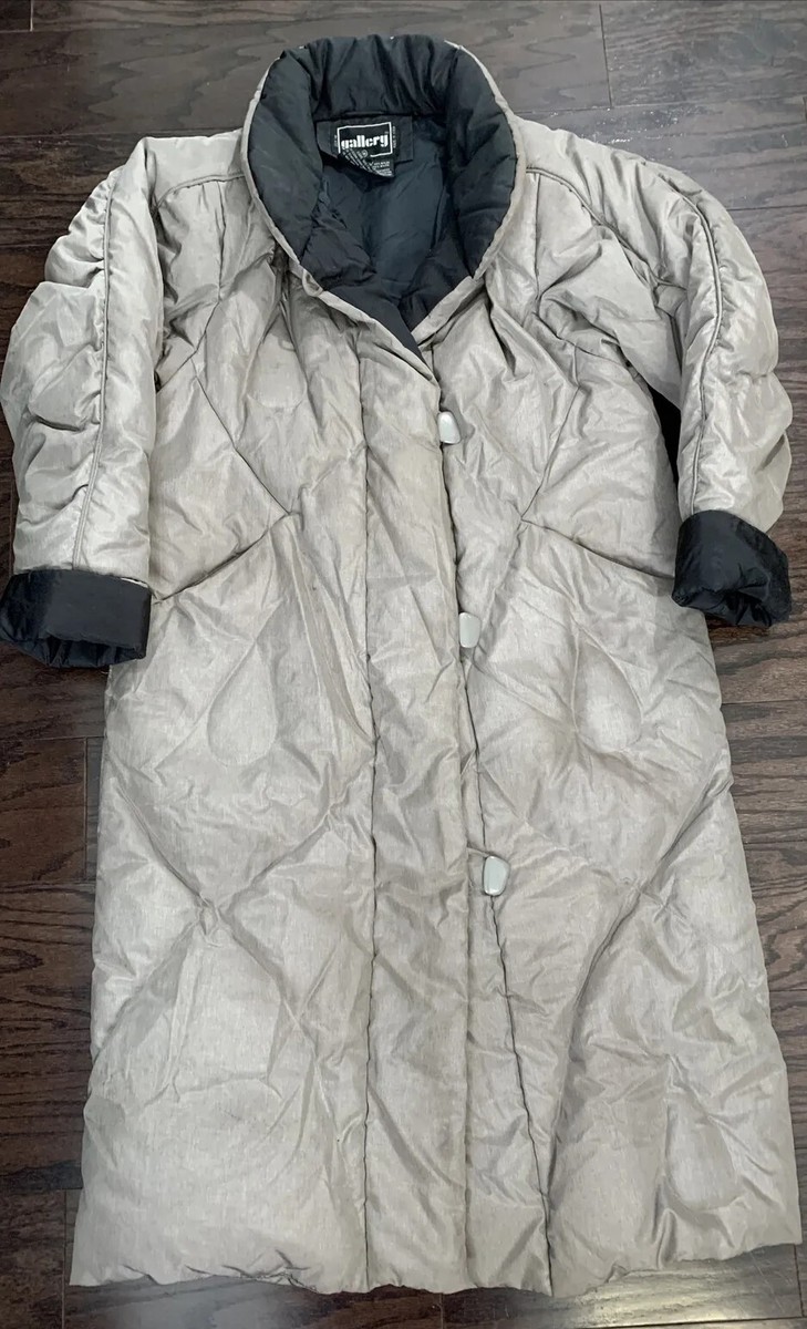 Womens J Gallery Vintage Toggle Button Down Puffer Full Coat