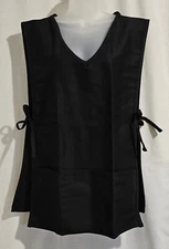 new Fame Cobbler Smock Apron sz XL+ black, front pockets, side ties, poly-cotton