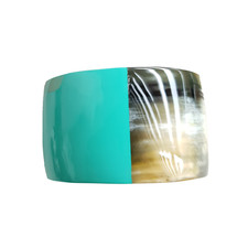 C-Shaped Cuff Buffalo Horn  Lacquer Bracelet, Vintage Jewelry, Unique Nice Gift