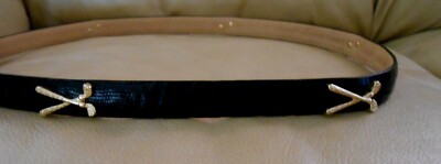 LB BELT COMPANY BLACK ITALIAN LEATHER THIN BELT, GOLF CLUB  display picture 2