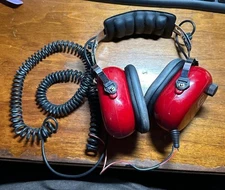 Racing Electronic Red Racetrack Over Head Headphones / Headset w/Volume Control