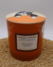 Sand  Paws Cinnamon Vanilla 14 oz Candle Odor Neutralizer Ceramic Lid Cat