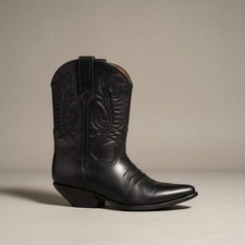 Vintage 90 s Guess by Georges Marciano Black Leather Western Boots - size 8/7.5