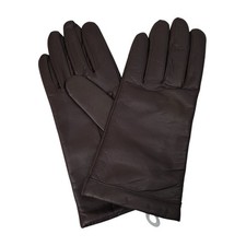 Vintage Aris Women's Genuine Brown Leather Gloves 100 Cashmere Lining Sz 7.5