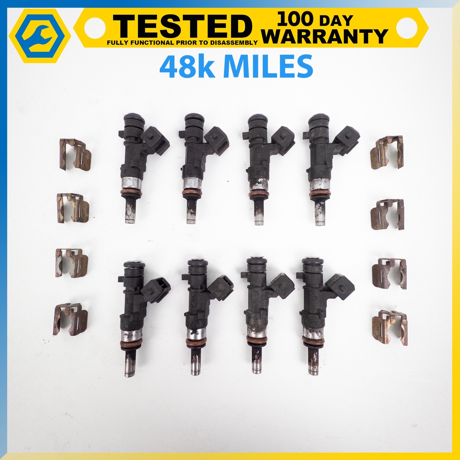 04-19 MASERATI GRANTURISMO QUATTROPORTE ENGINE MOTOR FUEL INJECTOR SET OF 8 OEM