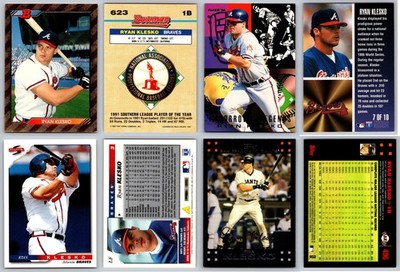 Ryan Klesko 4 Card Lot - RC Atlanta Braves / San Diego Padres