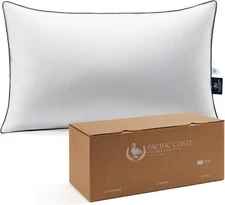 Bed Pillow, Hotel Collection Goose Feather and Down Pillow for Sleeping, 3-Ch...