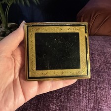 1930s Art Deco Moorish Geometric Gilt Cigarette Case 8.5cm Vintage
