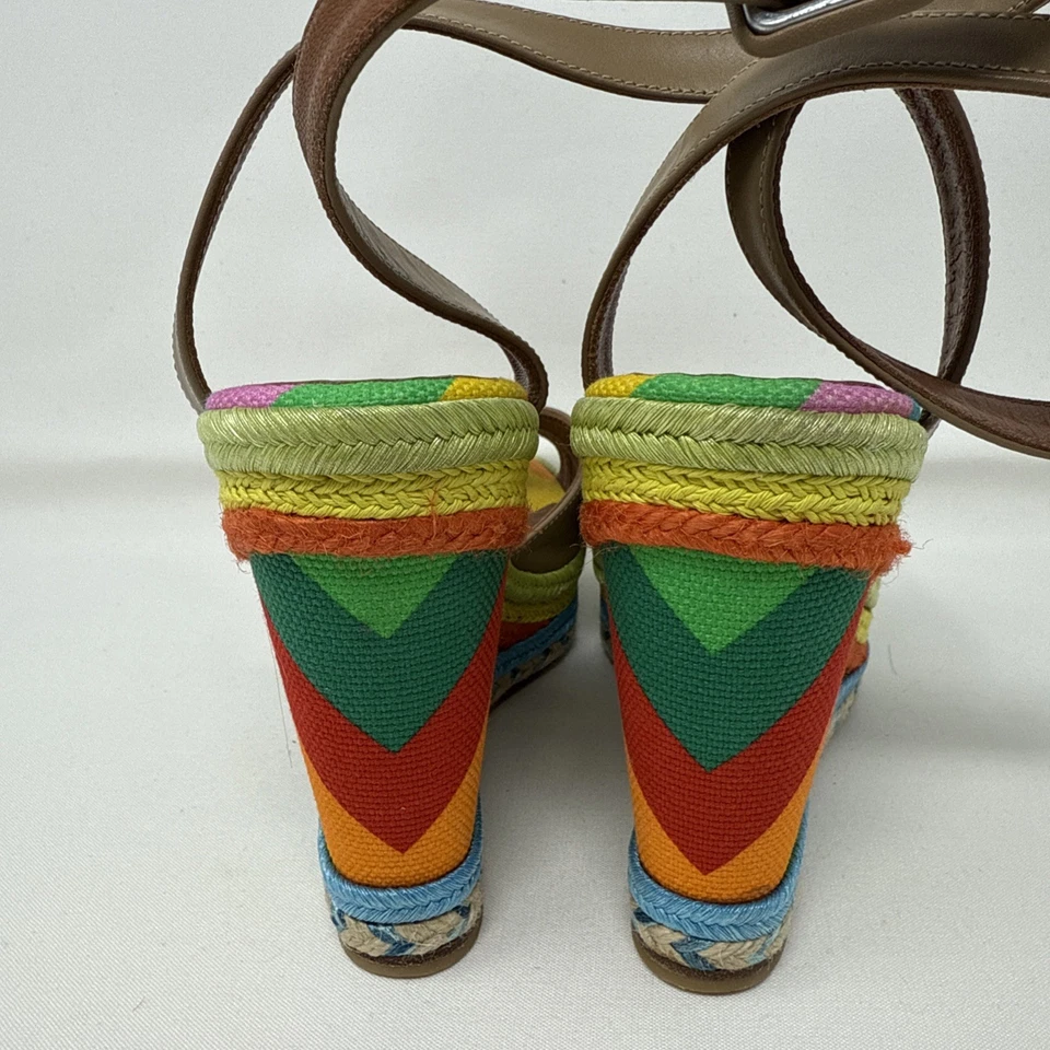 Sandalias de cuña VALENTINO GARAVANI de cuero y multicolor talla 36,5 Foto 3 de 4