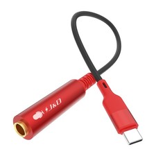 J D USB Type C to 1/4 TS Audio Recording Adapter, C 6.35mm 1 ft, Red