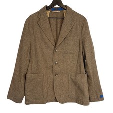 Polo Ralph Lauren Mens Brown Herringbone Poly Blend Blazer Modern Fit - 40R Reg