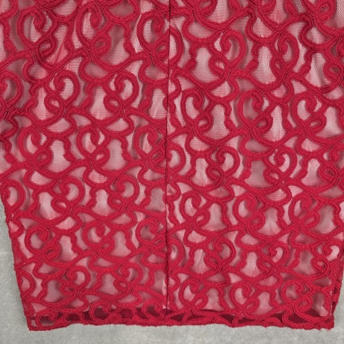 Adrianna Papell Womens Red Lace Cocktail Knee Length Pencil Dress Size 10p - Picture 17 of 24
