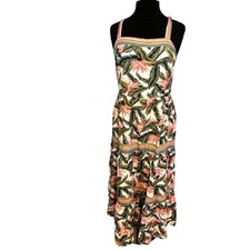 LOFT Tropical Print Dress – Linen Viscose Blend – Size 6