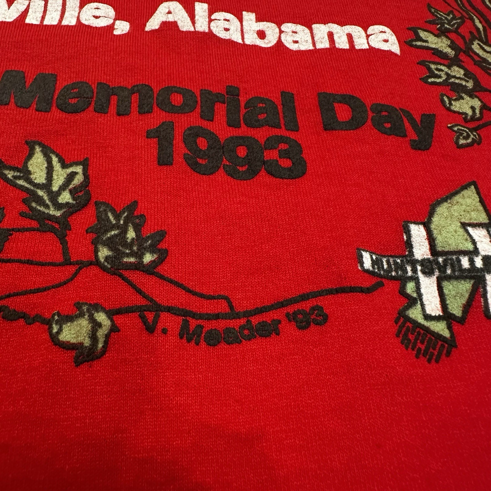 Camicia vintage anni 90 cotone fila punto singolo Huntsville USA rosso Hibbett