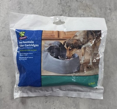 Top Paw Pet Fountain Filter Cartridges with Activated Carbon 4pk NEW Sealed 