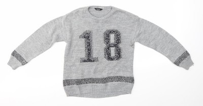 Pullover Pulli Mädchen UK Größe 7-8 Jahre George grau