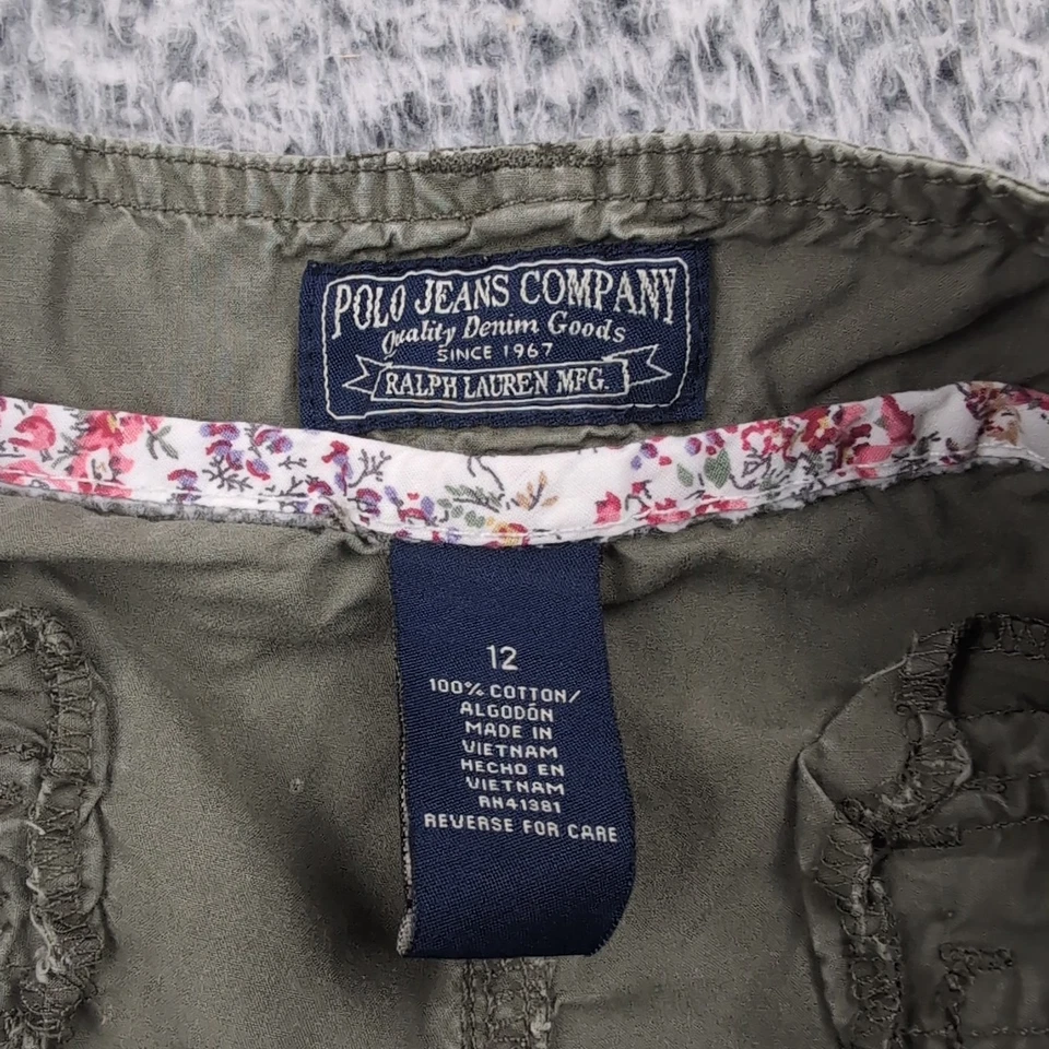 Pantalones Cortos Polo Ralph Lauren Mujer 12 Verde Preppy Verano Informal Carga Utilidad Foto 3 de 4