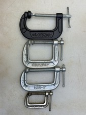 Lot of 4 Forged Steel C-Clamps 2";1 1/2" 1"