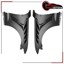 Gtd Style Front Fenders Fits 2015-2017 Ford Mustang V6/ Gt Aluminum Black Pair