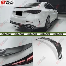 Rear Spoiler Wing Fits Mercedes-Benz C-Class W206 C200 Glossy Black/Carbon Fiber