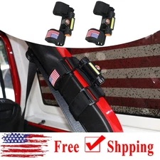2x Roll Bar Grab Handles Grip Handle w/Dome Light For Jeep Wrangler JK JL 2007+