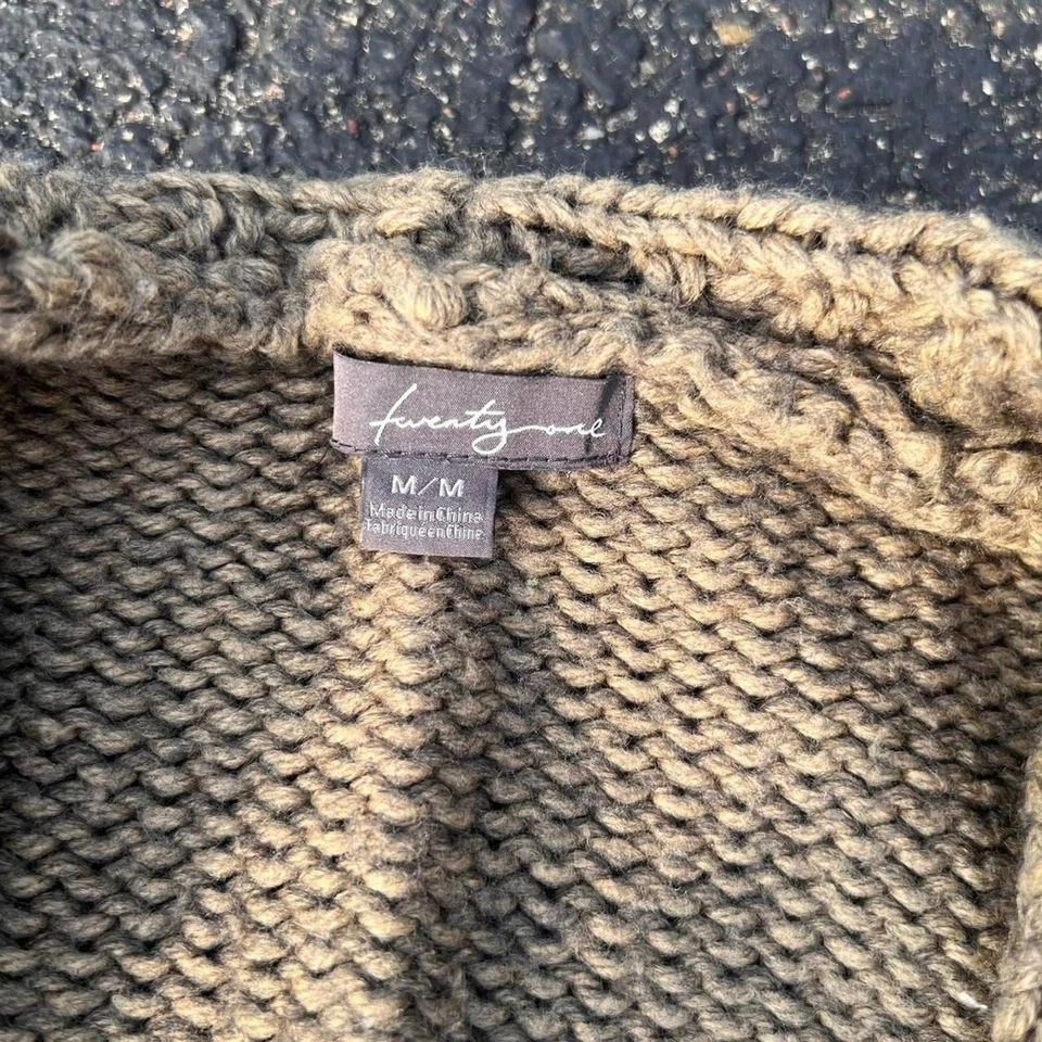 Suéter cárdigan de lana tejido grueso Y2K  Foto 3 de 4