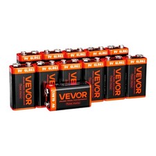 VEVOR 9V Alkaline Batteries 12Pack 9Volt Battery for Smoke Detector Long Lasting