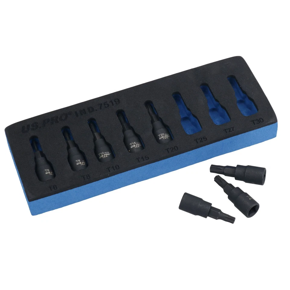 1/4in Drive Allen Hex Torx Star Impact Shallow Sockets T6 – T30 1.5 – 6mm 15pc - Image 2 of 4