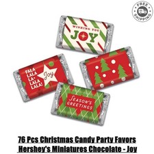 76 Pcs Christmas Candy Party Favors Hershey's Miniatures Chocolate - Joy
