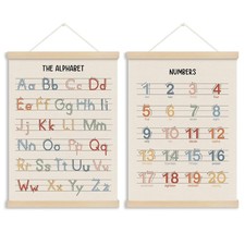 Boho Alphabet Numbers Poster Hanger Frame, Alphabet Numbers Educational Wall ...