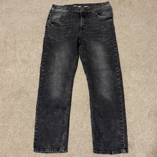 Wrangler Jeans Boys 16 Husky Black Slim Fit Jeans Stretch Adjustable Waist 30x25
