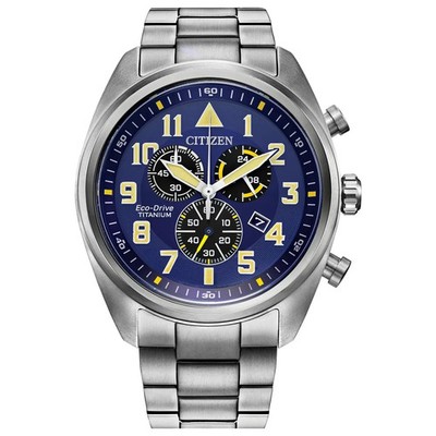 Citizen AT2480-57L Garrison Eco-Drive Super Titanium Collection Chrono Watch