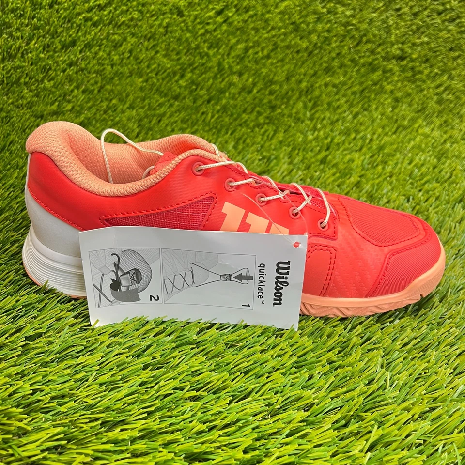 Wilson Rush Pro JR QL Boys Size 4Y Crimson White Athletic Running Shoes Sneakers - Image 4 of 4