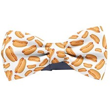 Adjustable Pre-tied bow tie for Men Hot Dog Pattern Elegant Cute Bowties for