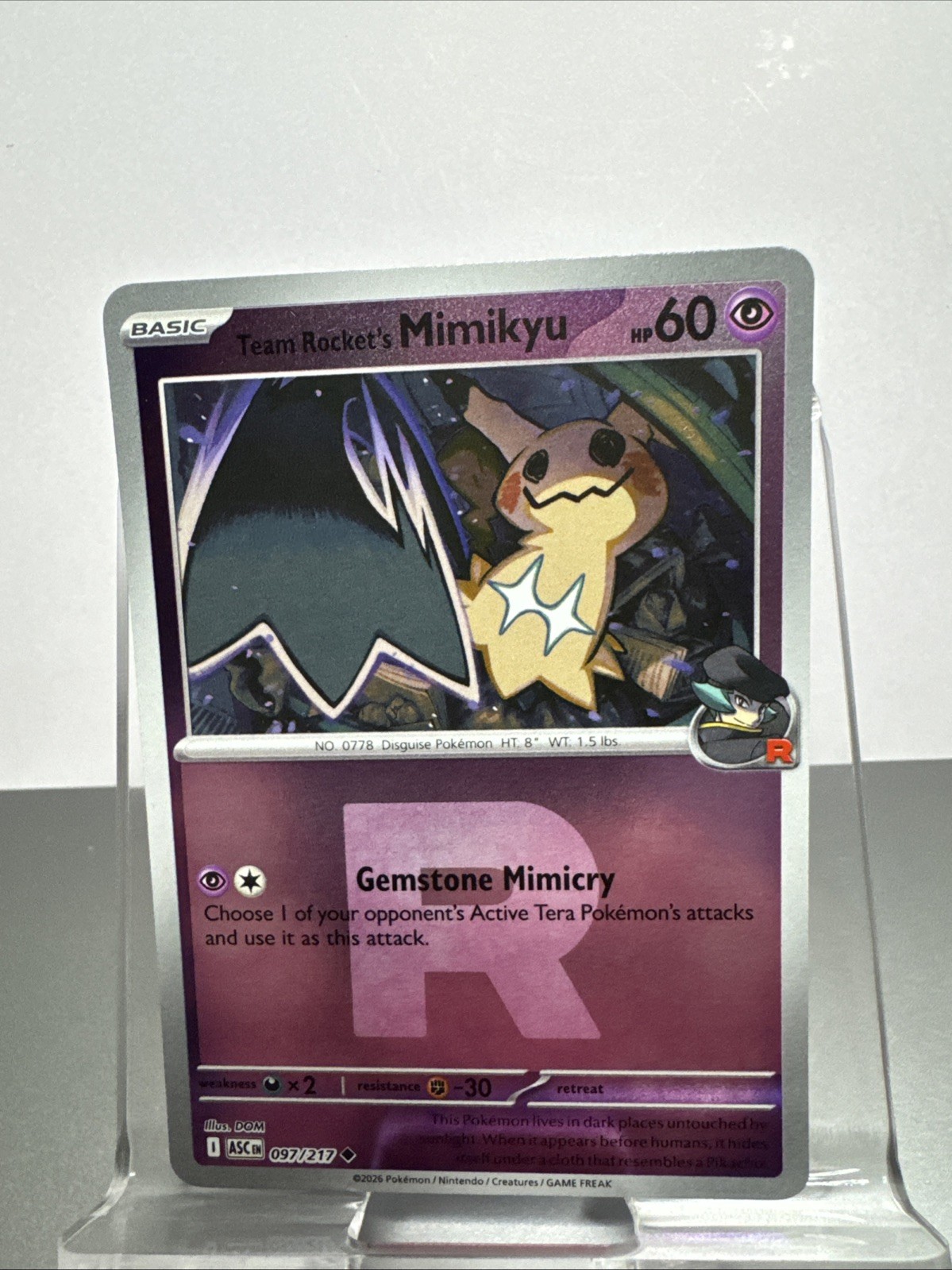 Team Rocket's Mimikyu (Team Rocket) 097/217 Ascended Heroes Reverse Holo - NM