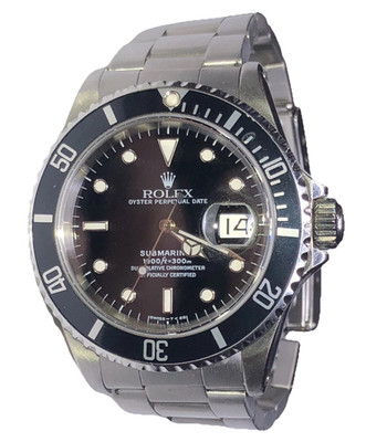 Rolex Submariner Date Ref 16610 U-Serial (1997) Black Mens Stainless Steel Watch