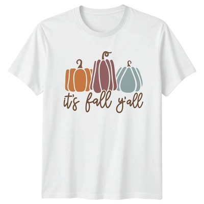 Its Fall Yall Pumpkins Autumn Season Men Women Graphic Tee Harvest Unisex Top