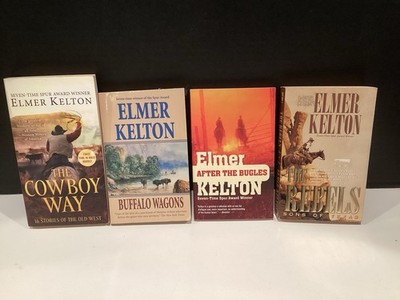 4 Westerns by Elmer Kelton PB Cowboy Way/Rebels/Buffalo Wagons/After The Bugles