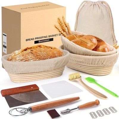 Banneton Bread Proofing Basket Set 11 Inch Sourdough Proofing Basket And Bread B