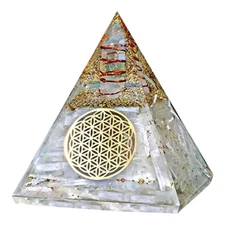 Selenite Glow Crystal Pyramid – Handmade Selenite Orgone Pyramid